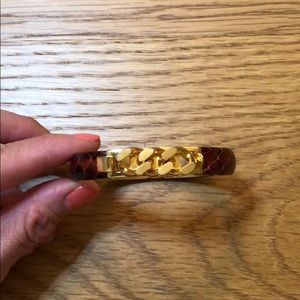 Vita croc skin gold plated bracelet